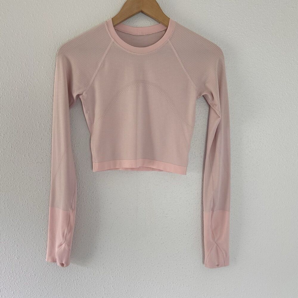 Lululemon Swiftly Tech Cropped Long Sleeve Shirt 2.0 Strawberry Milkshake 4